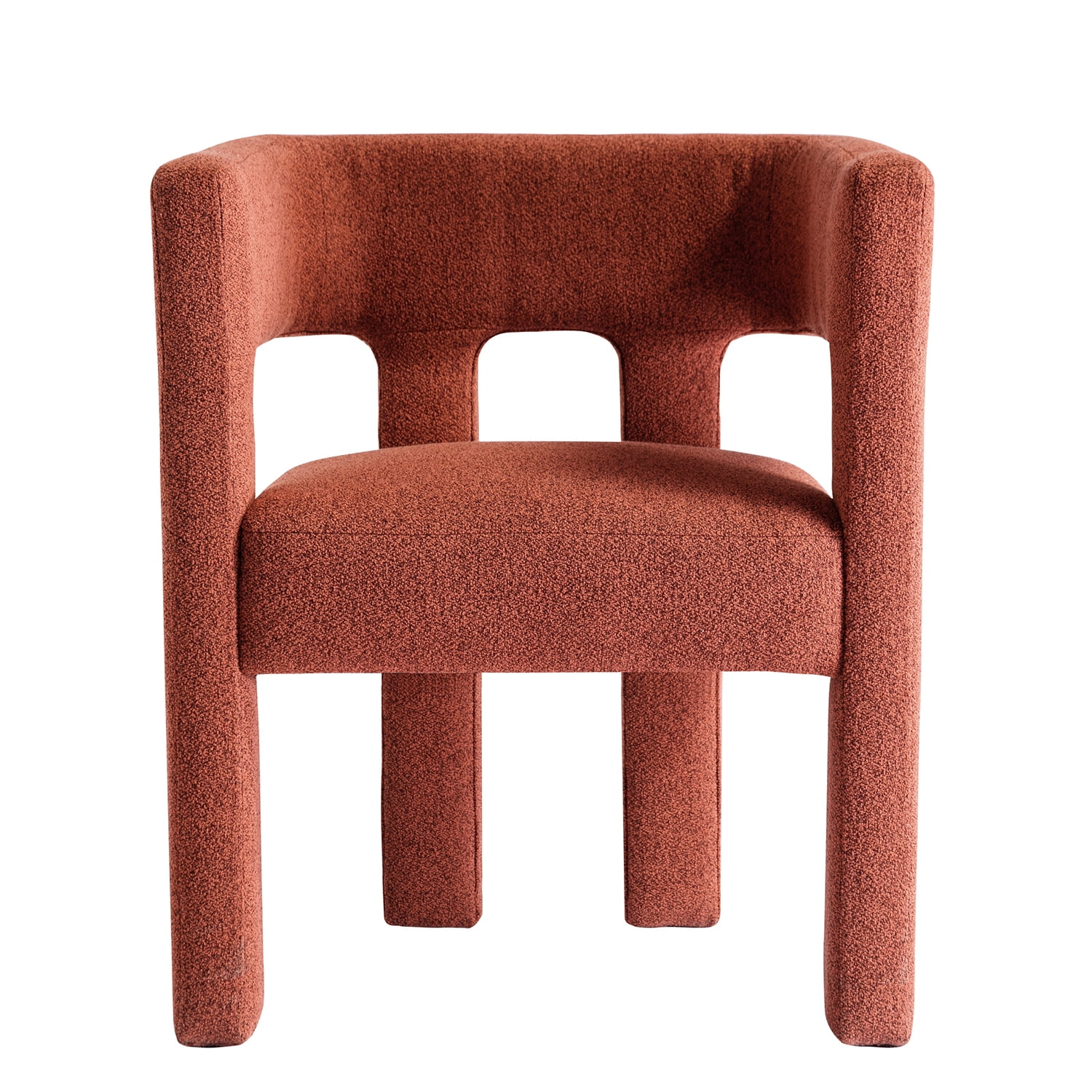 Kadyn Upholstered Accent Chair, Fabric Single Sofa Chairs for Living Room, Linen Armchair for Dining Room, Orange