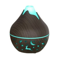 Humidifier Essential Oil Diffuser, 350ml Ultrasonic Cool Mist Diffuser Wood Grain Aromatherapy Diffuser with 7 Color Changing Night for Room Decor (Black)
