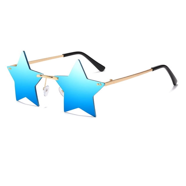 Gafas de sol sin marco con forma de estrella de cinco puntas, gafas de sol marinas coloridas personalizadas