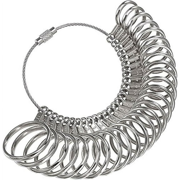 Stainless Steel Finger Sizer Measuring Ring Tool, Size 1-13 with Half Size, 27 Pcs