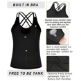 thumbnail image 6 of RUNNING GIRL Yoga Tank Tops for Women Built in Shelf Bra B/C Cups Strappy Back Activewear Workout Compression Tops, 6 of 7