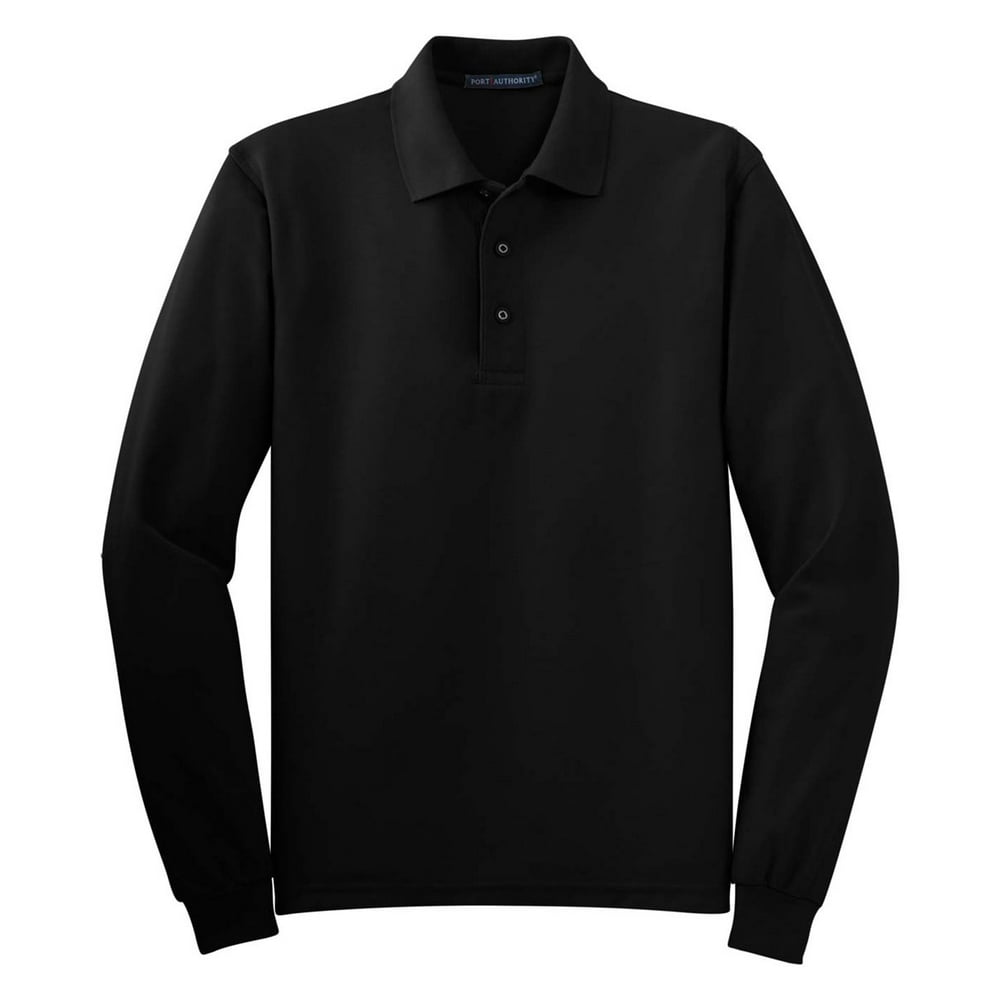 Port Authority - Port Authority Men's Silk Touch Long Sleeve Polo Shirt ...