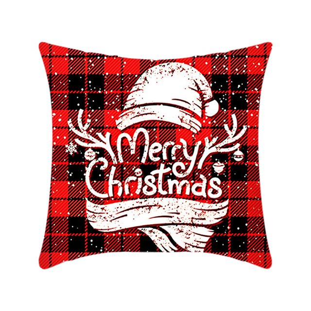 Housses de Coussin de Noël, Housses de Coussin de Noël, Décoration de Noël Intérieure, Coussin de Noël, Housse de Coussin Flocon de Neige Père Noël Décoratif en Lin