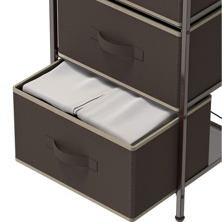 Simple Houseware Nightstands Dresser for Bedroom 3-Tier Organizer Drawer Storage Tower, Beige