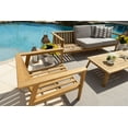 thumbnail image 5 of Laguna 4-Piece Eucalyptus Wood Outdoor Patio Conversation Sofa Set w/Three-Seat Sofa, Two Armchairs and Coffee Table, 5 of 6