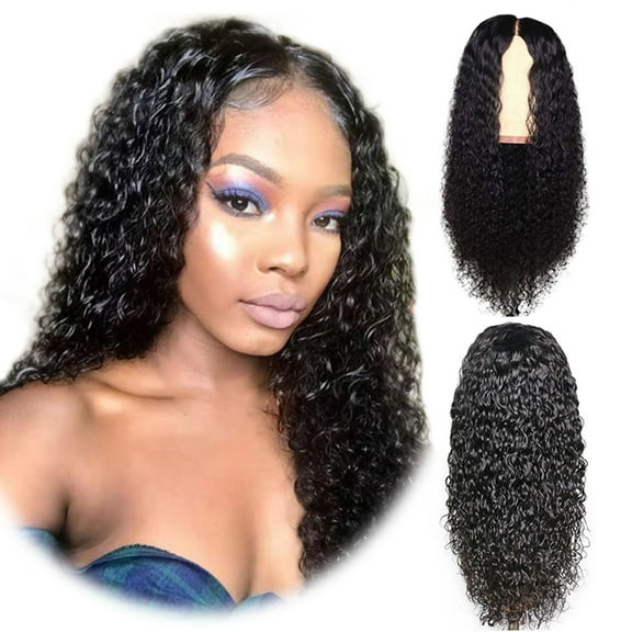 Awwp Clearance Sale Wig Wig Curly Female Big Black Water Ripple Long Curly Hair High Temperature Silk Wig Headgear Curly Black Hair Head Circumference 22 Inches, 1 X Wig Pullover Toupee Black