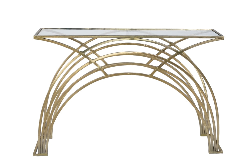 Metal Arch Leg Console Table, Gold