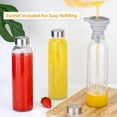 thumbnail image 6 of GRO  Glass Water Bottles with Lids 18 oz, 12 Pack Reusable Juice Bottles With Stainless Steel Airtight Cap for Juicing, Leak Proof Clear Drinking Jar Beverage storage container for Fridge, BPA Free, 6 of 13