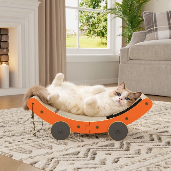 YQ JENMW Cat Roadster Scratching Board, Corrugated Cardboard Cat Scratcher, Durable Cat Scratcher Lounge Furniture for Kittens & Adult Cats