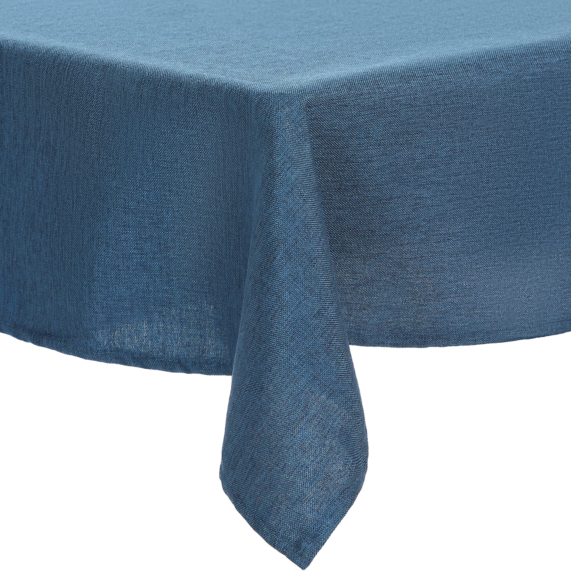 Unique Bargains Rectangle Cotton Linen Spillproof Table Cover Tablecloth Blue 55"x94"