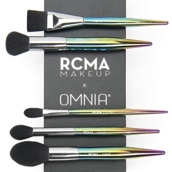 Set de brochas de maquillaje RCMA Omnia 5 piezas sintéticas iridiscentes