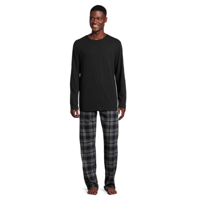 Hanes Men's Slub Jersey and Flannel Sleep Set photo 2