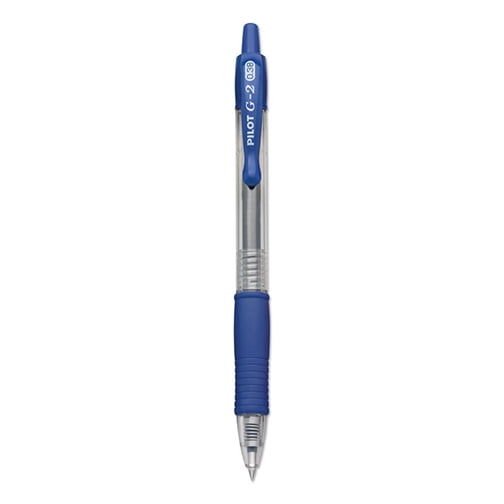 Pilot G2 Retractable Rollerball Gel Pens, Ultra Fine Point, 0.38mm, Blue Ink, Single Pen