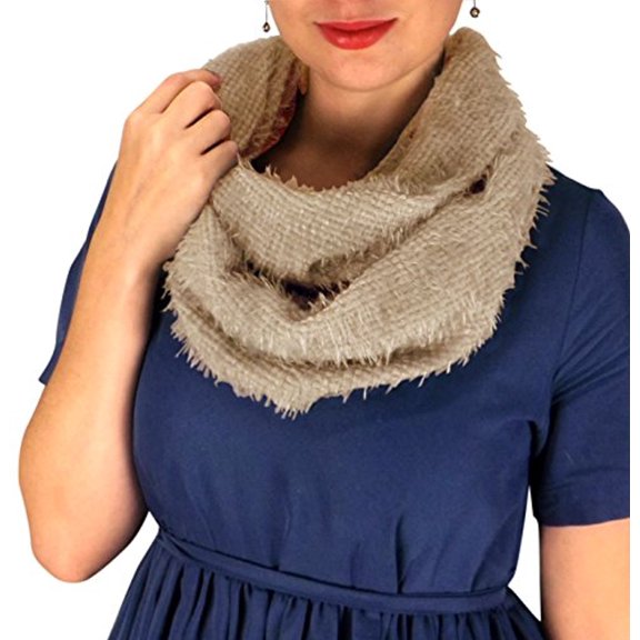 Peach Couture Faux Fur Warm Cozy Winter Infinity Loop Cowl Scarves