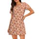 thumbnail image 1 of Fotbe Mushroom Bata de Dormir para Mujer con Estampado, Camisón de Algodón de Manga Corta, Ropa de Dormir Casual, 1 of 6
