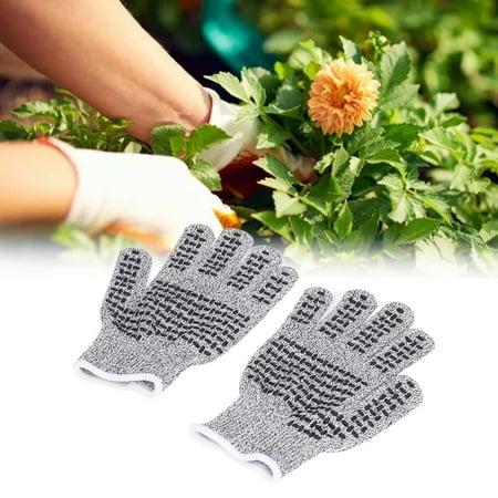 

LYUMO Cut Resistant Gloves Protection Cutting Gloves 2Pcs Cut Resistant Gloves HPPE Silicone Safety Cutting Kitchen Work Gloves For Gardening