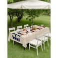thumbnail image 4 of Outdoor Tablecloth with Umbrella Hole for Patio/Picnic/Party/Camping, Khaki Vintage Waterproof Table Cloth Rectangle Table Cover Washable, American Flag Retro Art Rustic (60"x 84"), 4 of 8