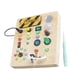 thumbnail image 2 of Tablero ocupado LED de madera para actividades, juguete educativo temprano, accesorio de enseñanza, juguete sensorial, interruptor LED, tablero, 2 of 9