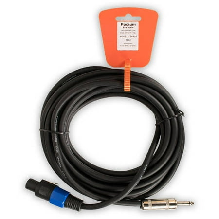 Speakon 14 Gauge Speaker Cable Podium Pro TSSP25 Pro 25' Audio Speaker Cable 12 Gauge Male Speakon Jack to Male 1/4