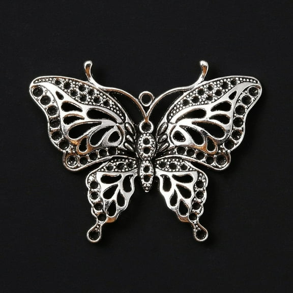 Tibetan style Alloy Big Pendants Butterfly Antique Silver 48x62x5mm Hole: 2.4mm