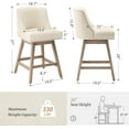 thumbnail image 3 of Dycanpo 26''H Swivel Counter Stools with Back Linen Fabric for Home Kitchen Island, Beige, 3 of 10
