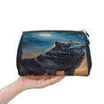 thumbnail image 5 of Bingfone Moonlit Night Sky Wolf Print Leather Makeup Bag, Portable Hand-held Zipper Female Cosmetic Bag Toiletry Bag, Suitable for Home and Travel, 5 of 6