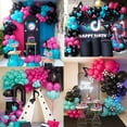 thumbnail image 5 of AOWEE Girl Birthday Music Party Supplies, TikTok Balloon Garland Party Decoration with Hot Pink Blue Black White Balloon, Note Foil Balloons for Musical Short Video Party, 5 of 7