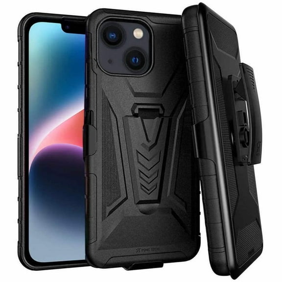 Rome Tech Belt Clip Holster Case for iPhone 14 Plus - Black