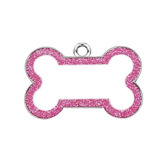 Dog Tags Stainless Steel Pet ID Tags With Glittery Bone Design Dog Name Tag Engraved For Dog Puppy Cat