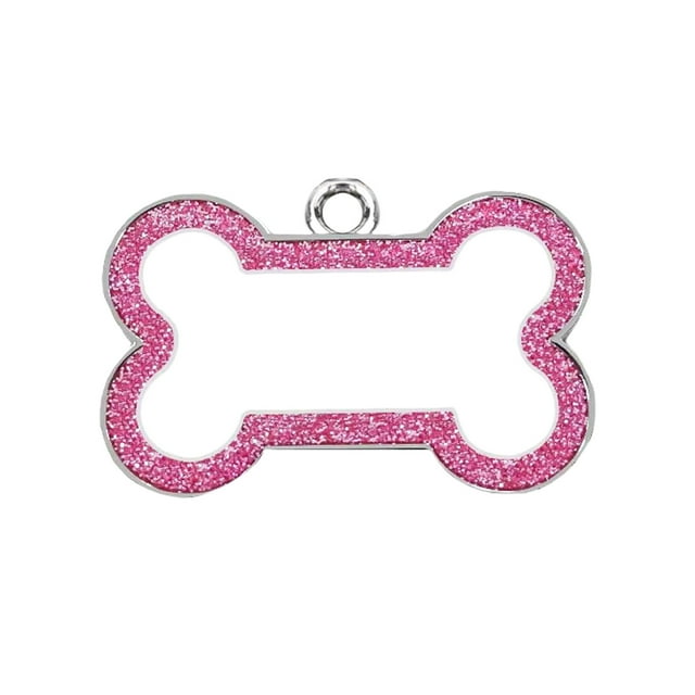 Perro de acero inoxidable etiquetas de identificación de mascotas con diseño de hueso brillante perro etiqueta de nombre grabado para perro cachorro gato