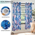 thumbnail image 3 of Yayeee Window Curtains Light Filtering 63"x42" Grommet Panel Pair Home Living Room Decor, Blue Daisy, 3 of 7