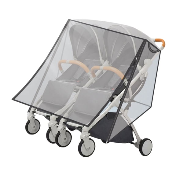 Twin Baby Strollers Rain Case Clear Protective Sleeve Guard Easy Installation Protector for Unobstructed View