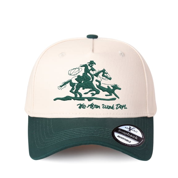 Vergiac Cowboy Embroidered Color Block Trucker Hat, Unisex Adjustable Cotton Breathable Fashion Cap for Travel Daily Outdoor Wear