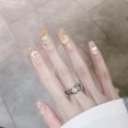 thumbnail image 5 of Prensa más corta en uñas, arte de uñas de ataúd mediano con diseño de lujo 3D, uñas postizas reutilizables, 10 piezas con kit de uñas relacionado, 4 tamaños, 5 of 5