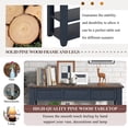 thumbnail image 6 of GZXS 48.8-Inch Rectangle Console Table with 3 Drawers and 2 Shelves, Vintage American Style Sofa Table behind Couch for Living Room or Hallway (Blue+Brown), 6 of 10
