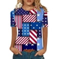 thumbnail image 1 of T-Shirt à Col Rond Imprimé Mode Femmes Lenago Summer Plus Size Womens Tops 4ème de Juillet Tenues pour Femmes, 1 of 5