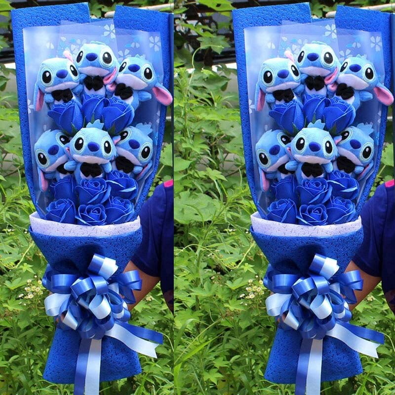 Disney Stitch Plush Toys Rose Bouquet Gift Box Cartoon Anime Lilo Stitch Soft Stuffed Dolls Bouquets Valentine Christmas Gifts Walmart