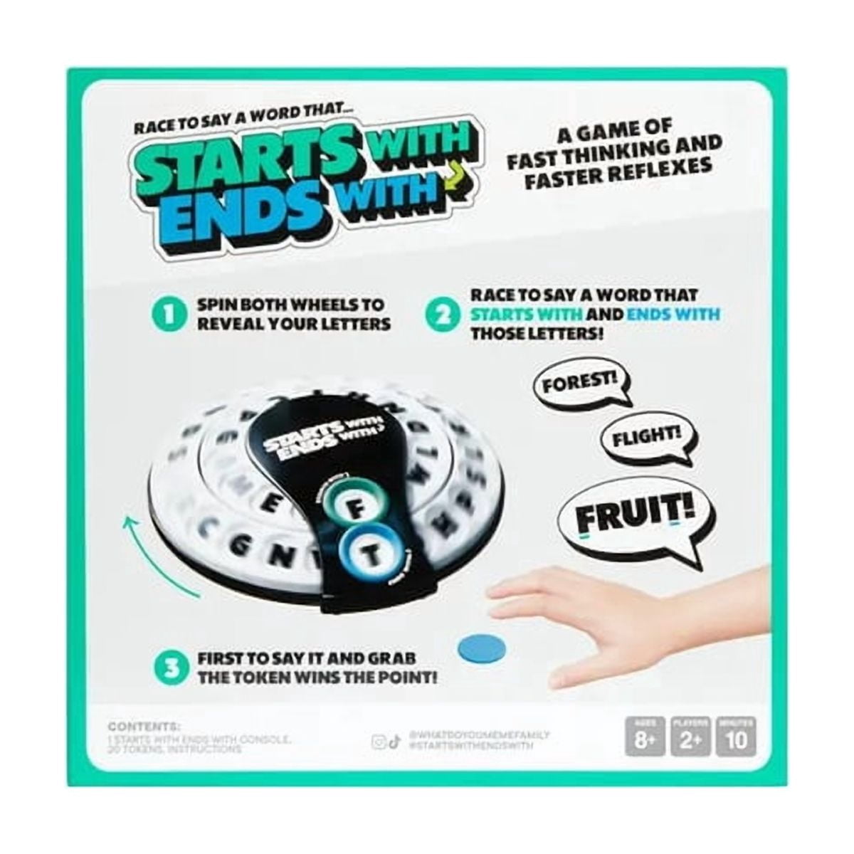Spin & Shout Word Game for Adults, Fast-Paced Vocabulary Party Game with Letter Wheels, Spinner Device & 20 Tokens for Game Nights, Travel & Group Gatherings
