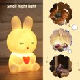 thumbnail image 1 of Lámpara de noche de conejo adornos de iluminación decoración del hogar de dibujos animados para sala de estar y oficina, 1 of 6