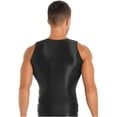 thumbnail image 2 of IEFIEL Mens Glossy Smooth Tank Top Stretchy Sleeveless Vest Yoga Sportswear Swimming Tops Black L, 2 of 7
