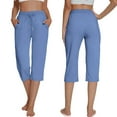 thumbnail image 2 of Gerichy Women's Capri Yoga Pants Loose Soft High Waist Drawstring Workout Sweatpants Casual Work Pants Flare Leggings with Pockets for Summer Casual Comfortable Wide Leg Jogging Exercise Yoga Pants, 2 of 4