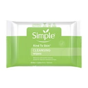 Pack of 2 Simple Kind to Skin Cleansing Facial Wipes, 25 ct (Package May Vary)