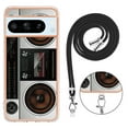 thumbnail image 4 of for Google Pixel 8 Crossbody Strap Phone Case, Anti-Fall Pattern Clear Design Transparent Soft & Flexible TPU Drop and Shockproof Protective Cover with Adjustable Nylon Neck Strap, Retro Radio, 4 of 6