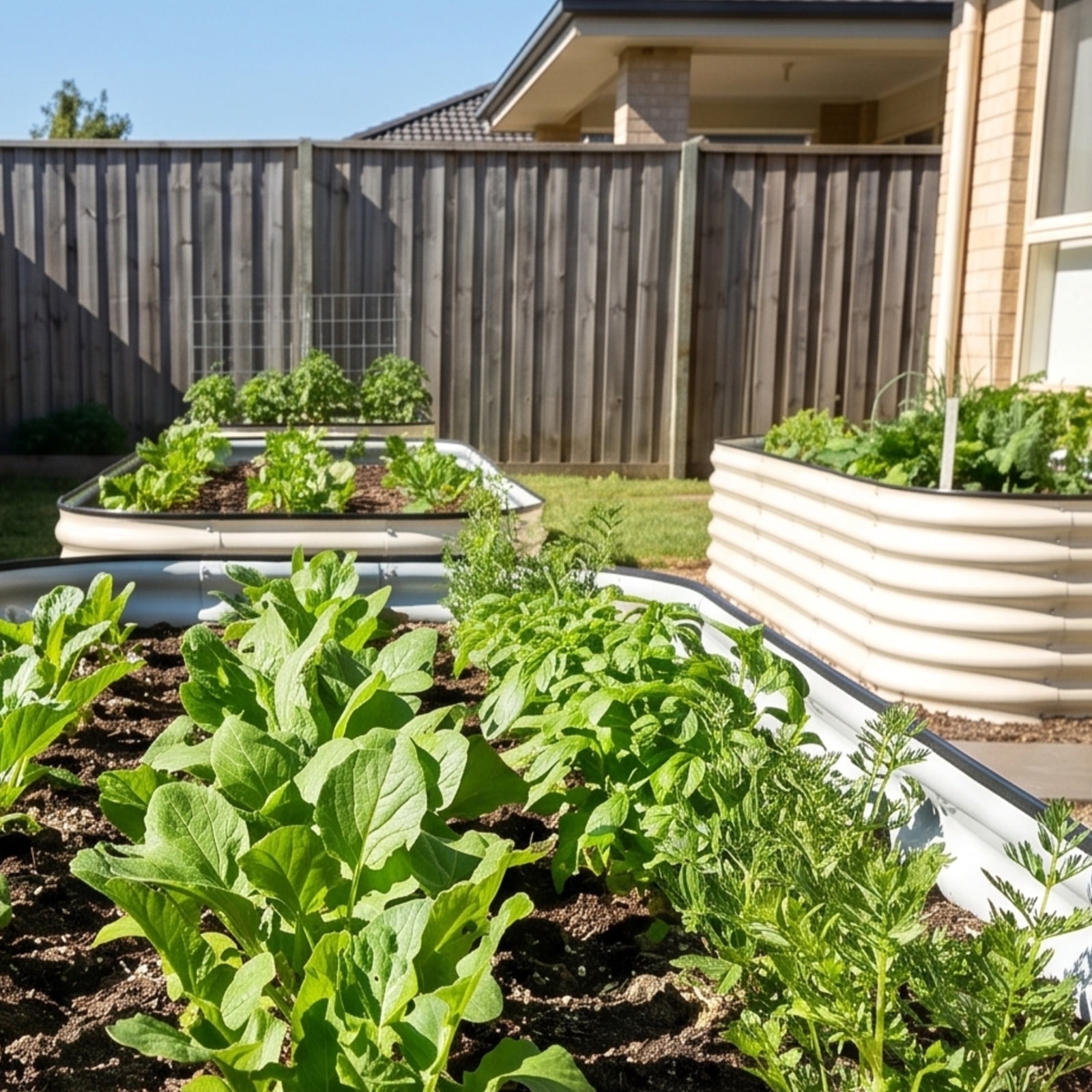 SnugNiture 2-Pack 4x2x1.5 ft Galvanized Raised Garden Bed, Outdoor Metal Planter Box for Vegetables, White