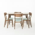 thumbnail image 4 of Noble House Harper Mid-Century Modern 5 Piece Dining Set, Mint and Walnut, 4 of 9