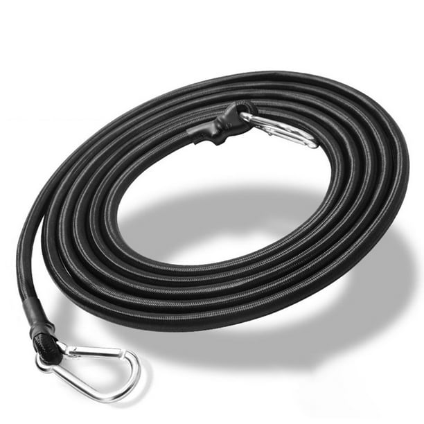Riwesomey Cuerda negra resistente con ganchos - Cuerdas elásticas y fijaciones de varias longitudes fuertes y duraderas Accesorios para motos negro 3 metros