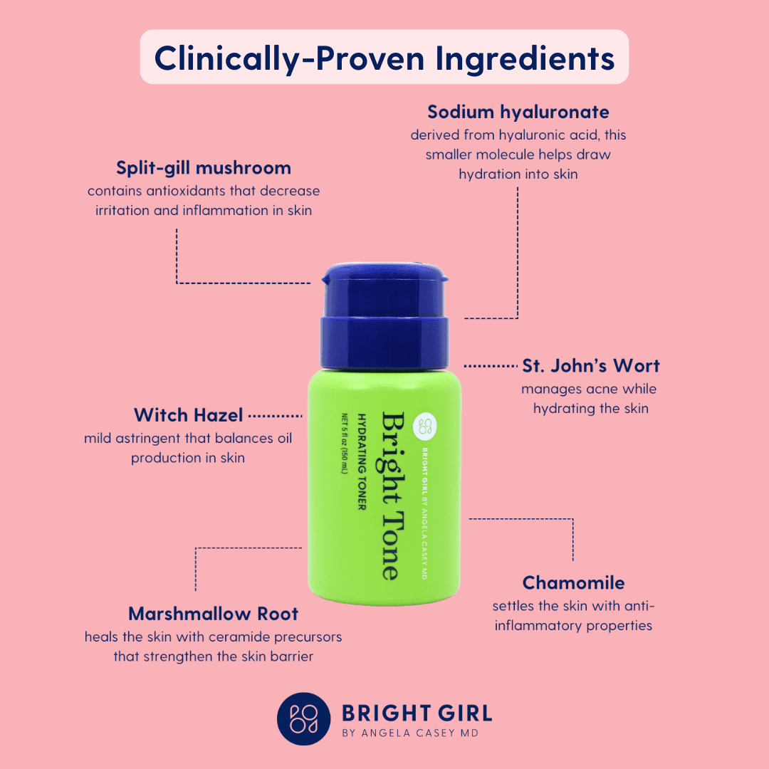 Bright Girl Bright Tone Hydrating Facial Toner for Teen Skin, 5 oz