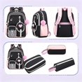 thumbnail image 4 of AoDai Love-themed schoolbag for little girls with a double shoulder strap. Large-capacity children's schoolbag with a cute little wallet and pompom pendant., 4 of 5
