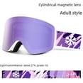 thumbnail image 2 of Gafas de esquí magnéticas, cilíndricas, de doble capa, antivaho, grandes gafas de esquí esféricas para niños, para hombres y mujeres, para miopía con tarjeta, 2 of 5