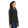 thumbnail image 4 of Sport-Tek Ladies Sport Wick Textured Colorblock 1/4 Zip Pullover-3XL (Black/ Iron Grey), 4 of 6